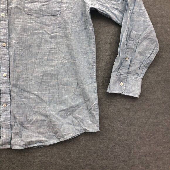 St. John's Bay Button Shirt Mens XXL Linen Blend Slim Fit Striped Long Sleeve - Picture 5 of 16